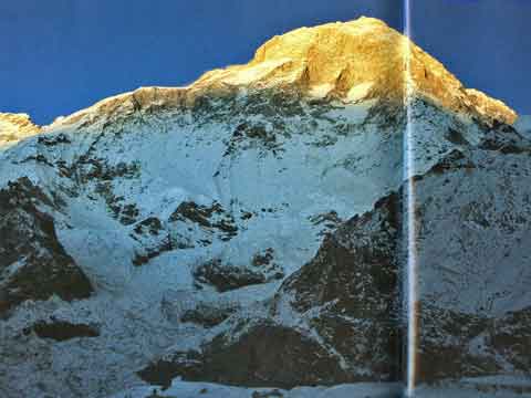 
Makalu West Face at sunset - The Big Walls book
